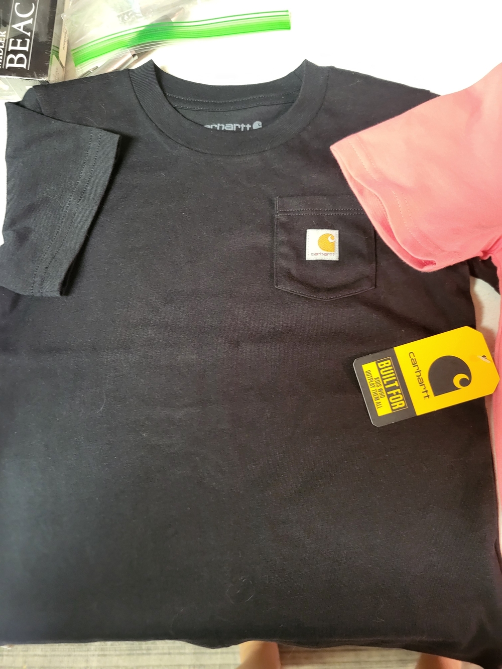 Carhartt Kids' Pocket T-Shirt - Black & Pink - Picture 2 of 5